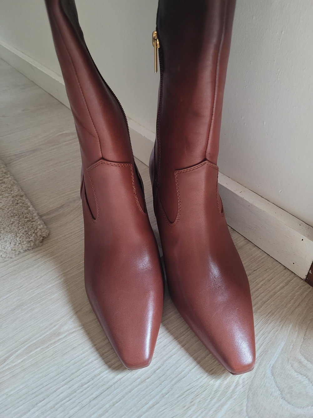 Vince Camuto Leather Shalie Over-The-Knee Boot Chocolate Fade 8W Wide Cuff - Picture 5 of 15